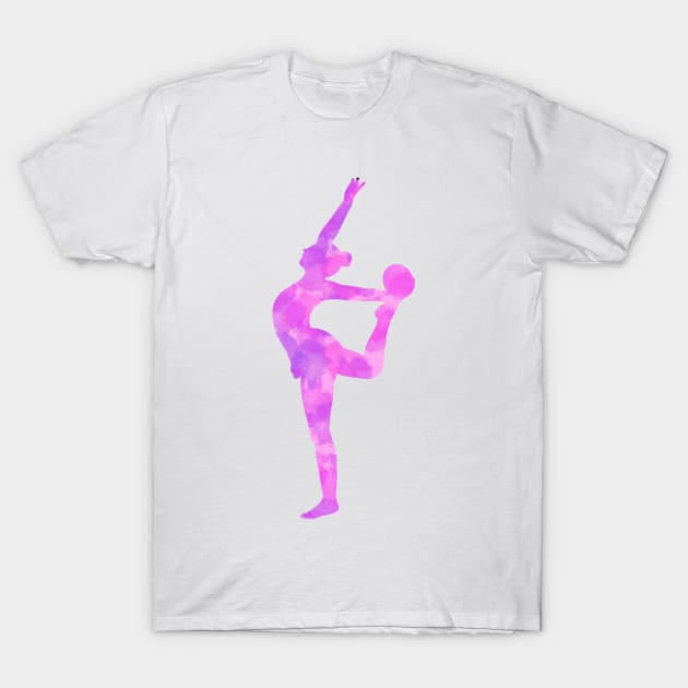 Pink Rhythmic Gymnast Ball T-Shirt by Becky-Marie